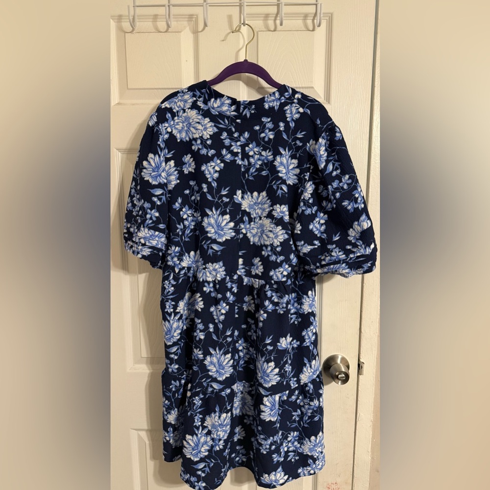 Ronni Nicole Navy and White Floral Dress